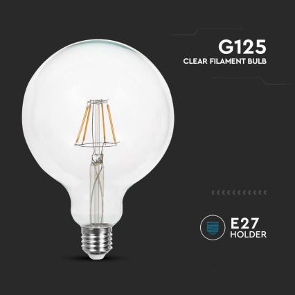 LED Pirn FILAMENT G125 E27/10W/230V 6400K