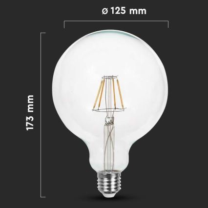 LED Pirn FILAMENT G125 E27/10W/230V 6400K