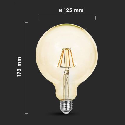 LED Pirn FILAMENT G125 E27/12W/230V 2200K