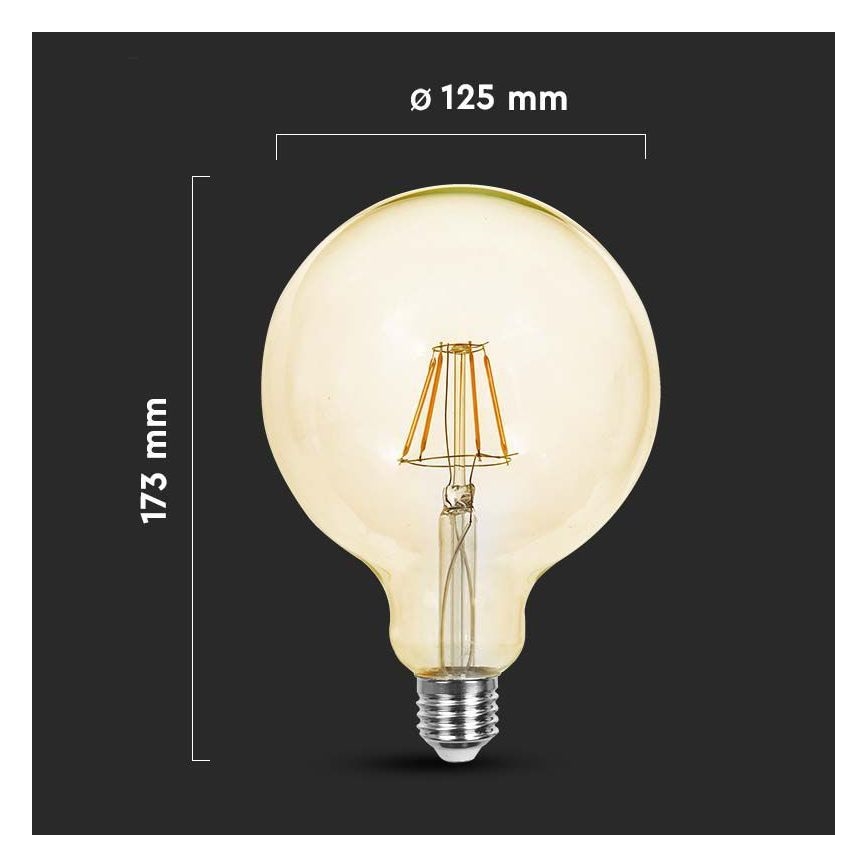 LED Pirn FILAMENT G125 E27/12W/230V 2200K