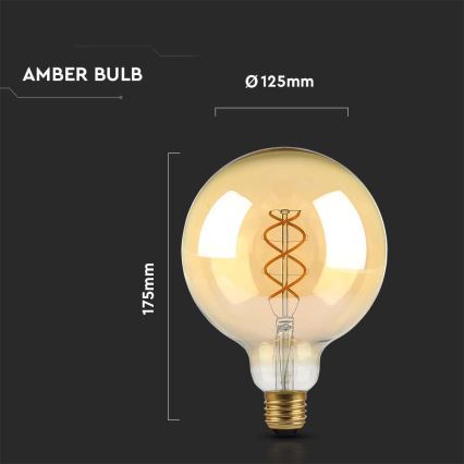 LED Pirn FILAMENT G125 E27/5W/230V 1800K