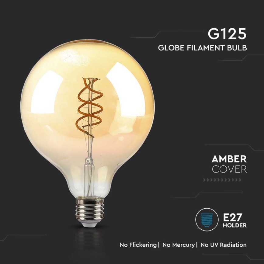 LED Pirn FILAMENT G125 E27/6W/230V 1800K