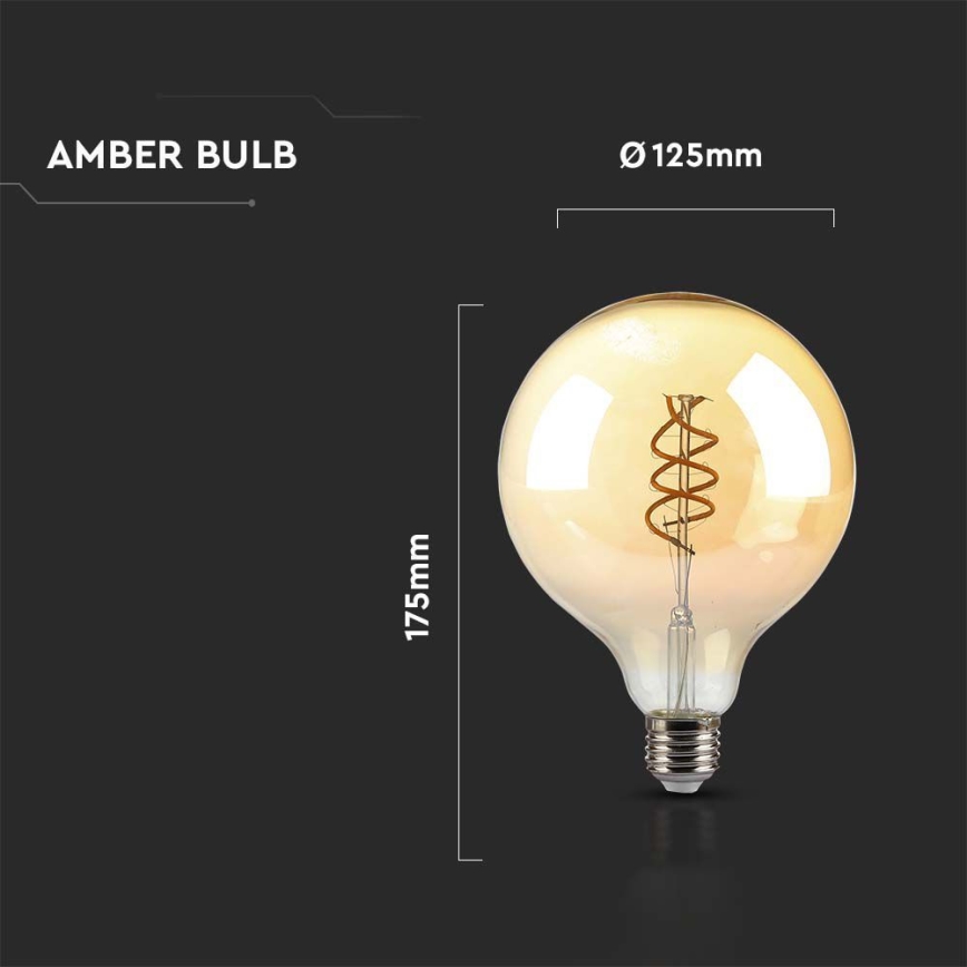LED Pirn FILAMENT G125 E27/6W/230V 1800K