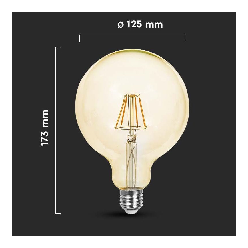 LED Pirn FILAMENT G125 E27/6W/230V 2200K