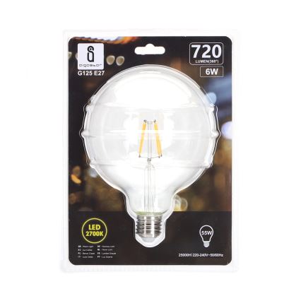 LED Pirn FILAMENT G125 E27/6W/230V 2700K - Aigostar