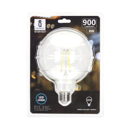 LED Pirn FILAMENT G125 E27/8W/230V 6500K - Aigostar