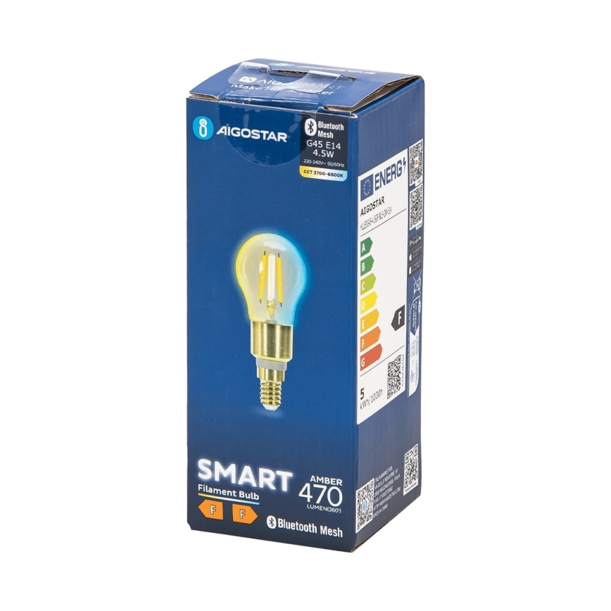LED Hämardatav pirn FILAMENT MESH Nutikas G45 E14/4,5W/230V 2700-6500K - Aigostar