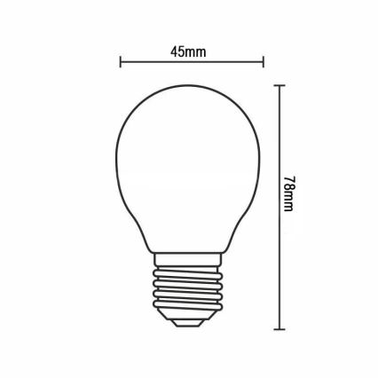 LED Pirn FILAMENT G45 E14/4W/230V 3000K