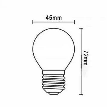 LED Pirn FILAMENT G45 E27/2W/230V 3000K