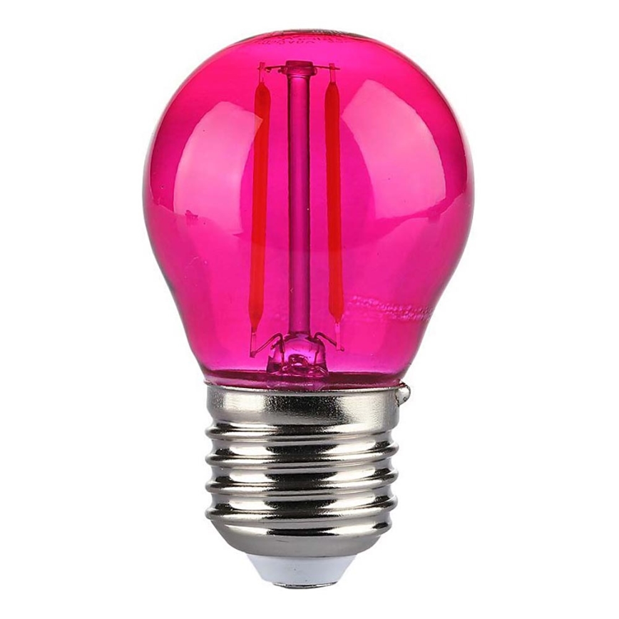 LED Pirn FILAMENT G45 E27/2W/230V roosa