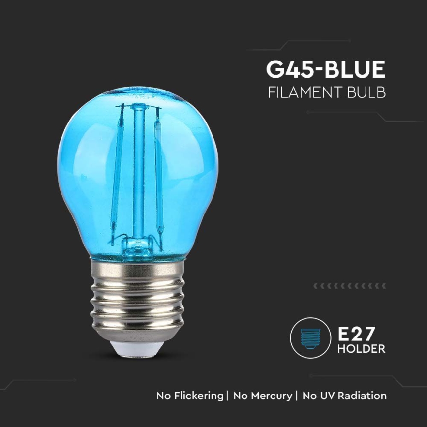 LED Pirn FILAMENT G45 E27/2W/230V sinine