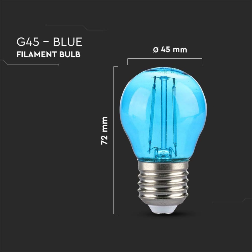 LED Pirn FILAMENT G45 E27/2W/230V sinine