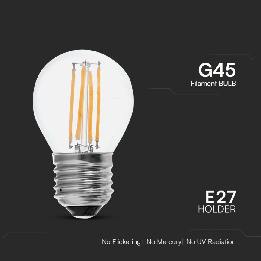 LED Pirn FILAMENT G45 E27/6W/230V 6500K