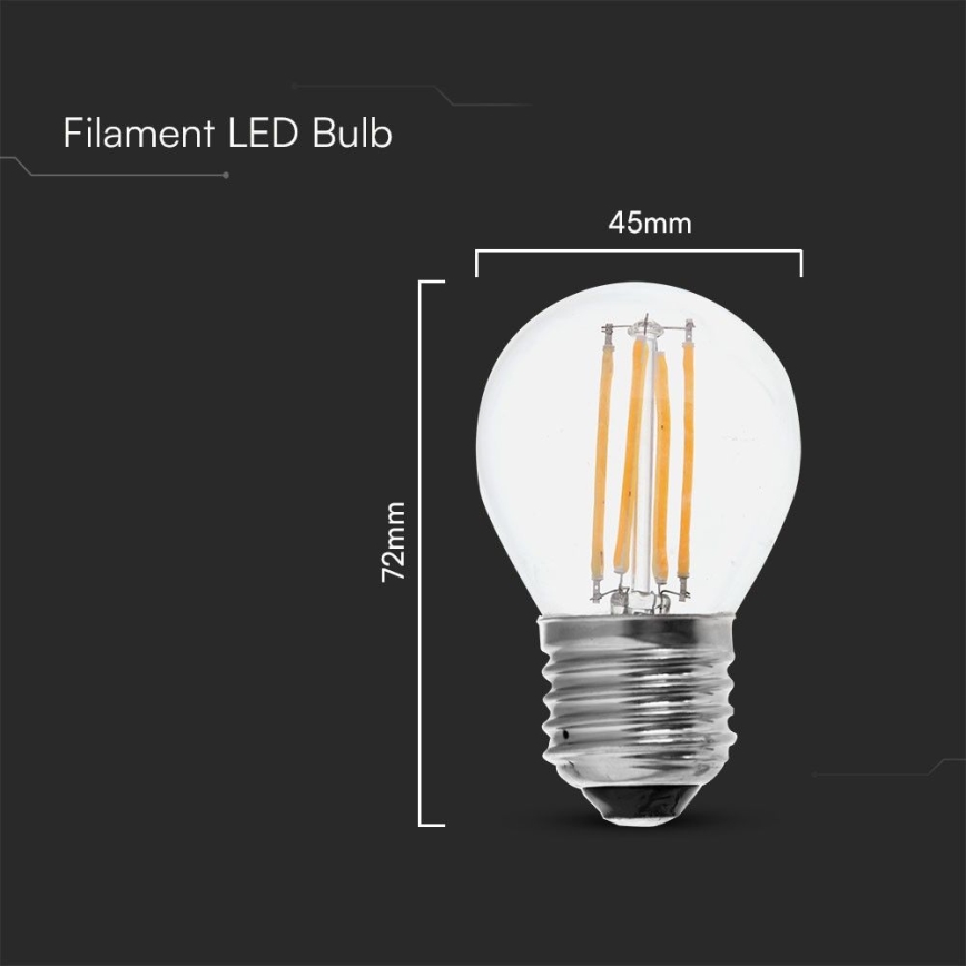LED Pirn FILAMENT G45 E27/6W/230V 6500K