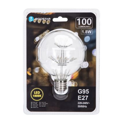 LED Pirn FILAMENT G95 E27/1,8W/230V 1800K - Aigostar