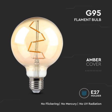 LED Pirn FILAMENT G95 E27/4W/230V 2200K