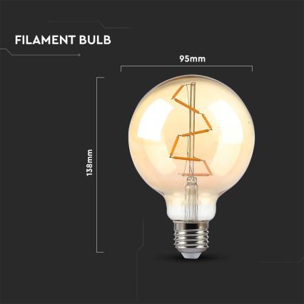 LED Pirn FILAMENT G95 E27/4W/230V 2200K