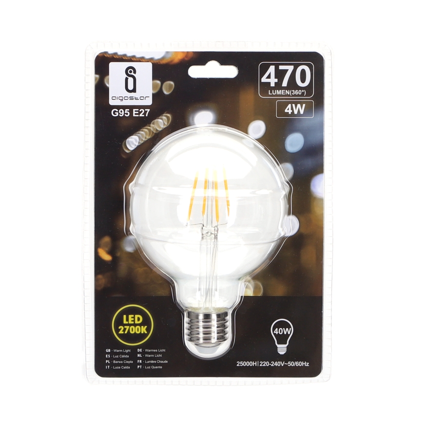 LED Pirn FILAMENT G95 E27/4W/230V 2700K - Aigostar