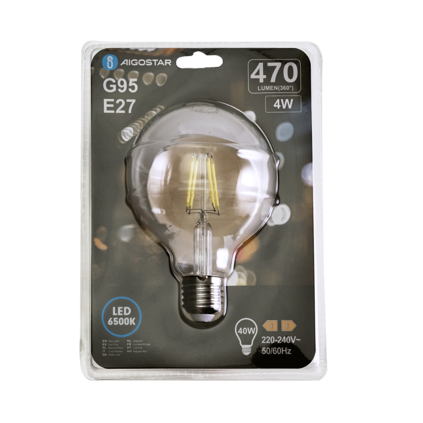 LED Pirn FILAMENT G95 E27/4W/230V 6500K - Aigostar