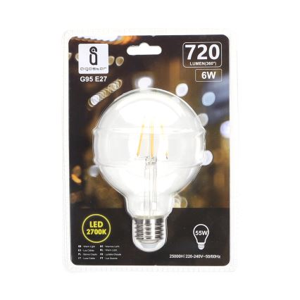 LED Pirn FILAMENT G95 E27/6W/230V 2700K - Aigostar