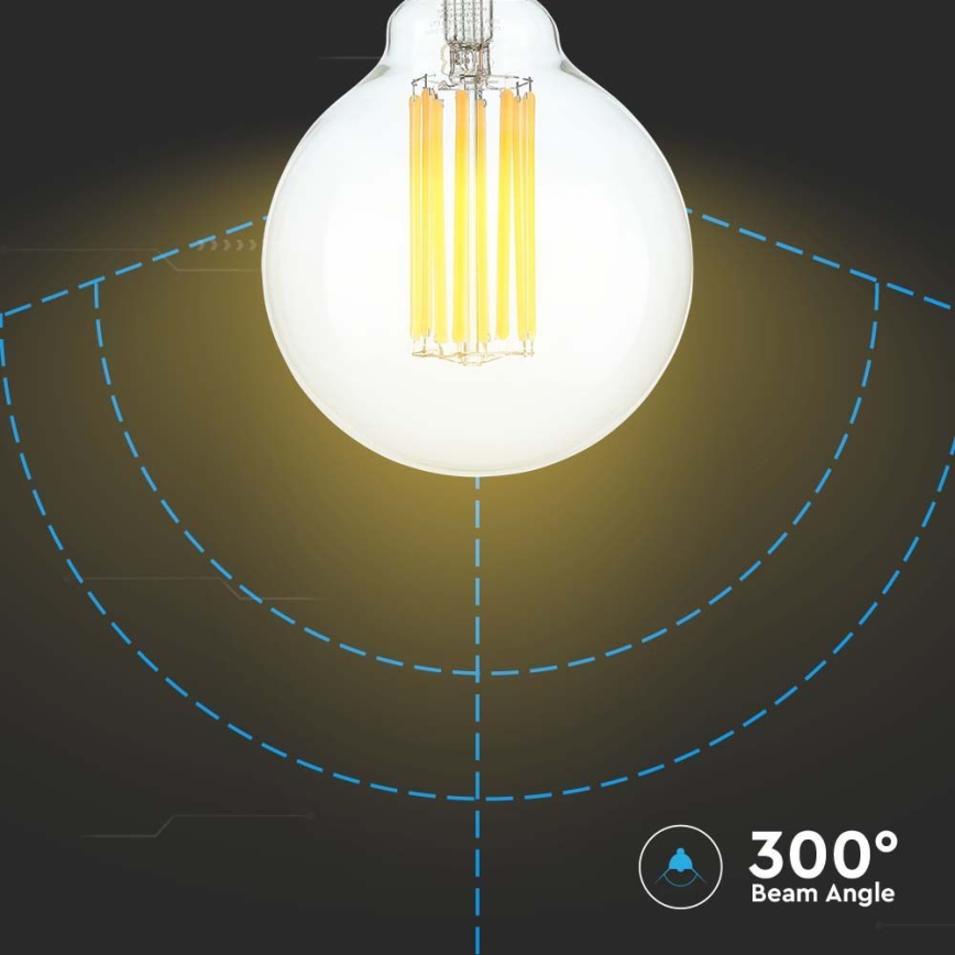 LED Pirn FILAMENT G95 E27/6W/230V 3000K