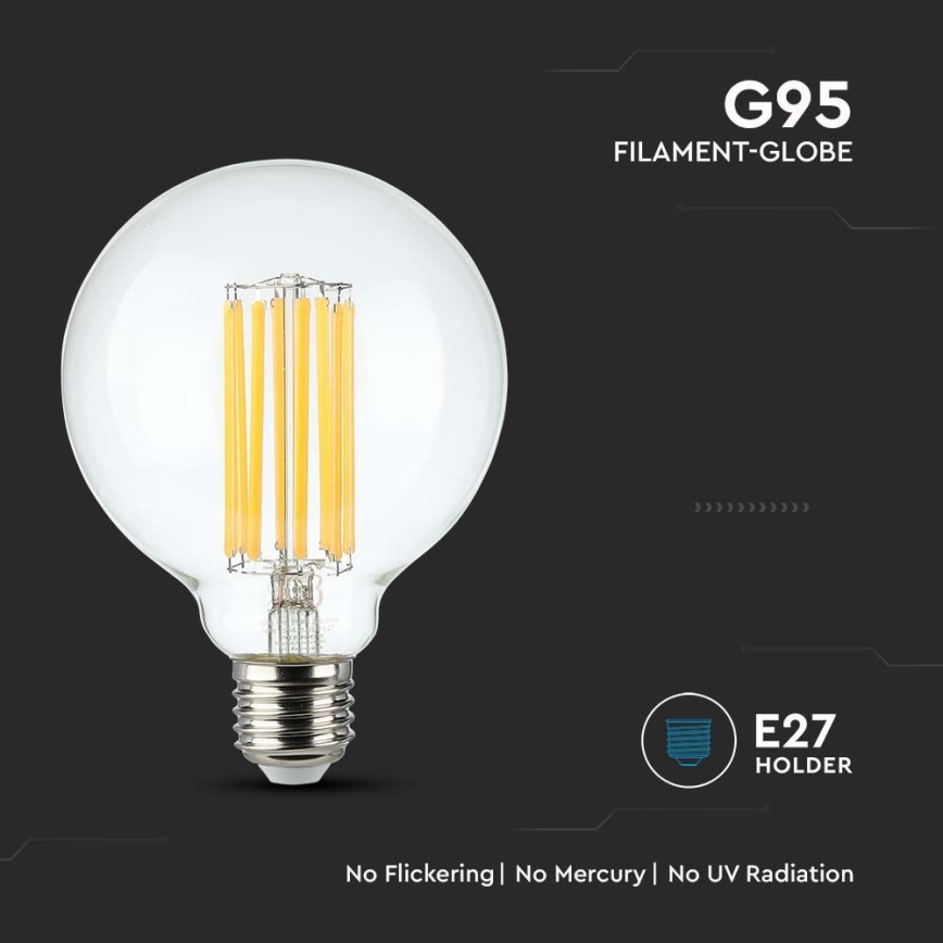 LED Pirn FILAMENT G95 E27/6W/230V 3000K