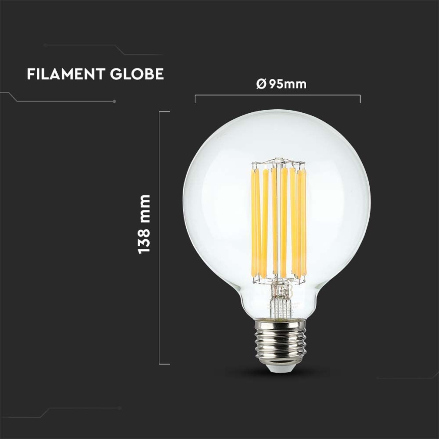 LED Pirn FILAMENT G95 E27/6W/230V 3000K