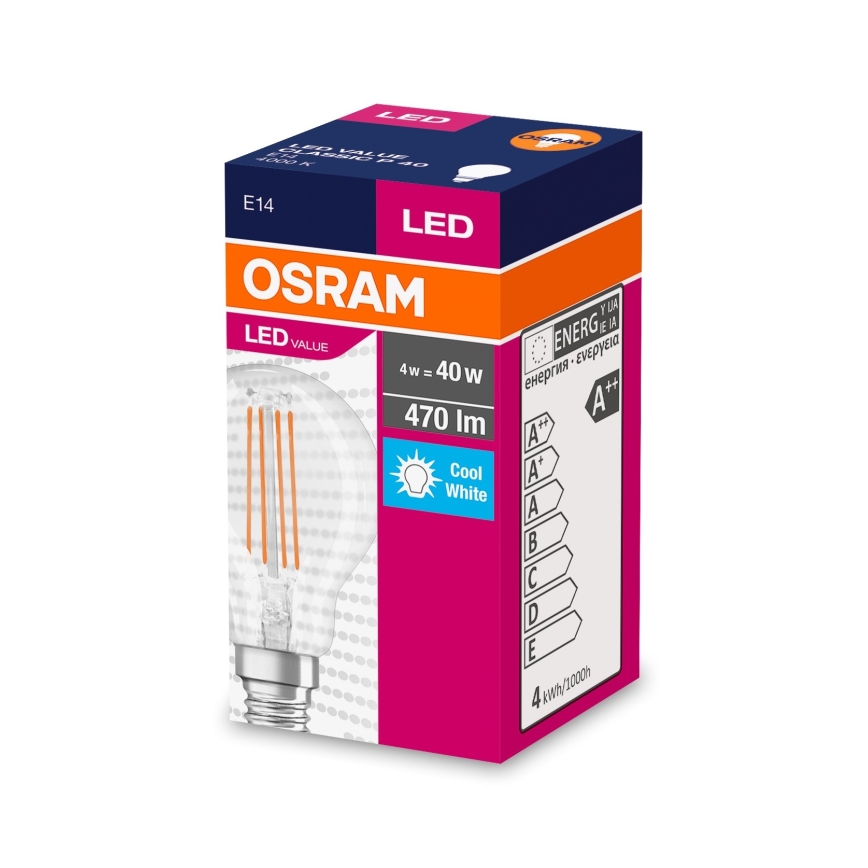 LED Pirn FILAMENT P40 E14/4W/230V 4000K - Osram
