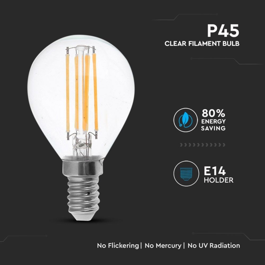 LED Pirn FILAMENT P45 E14/4W/230V 4000K