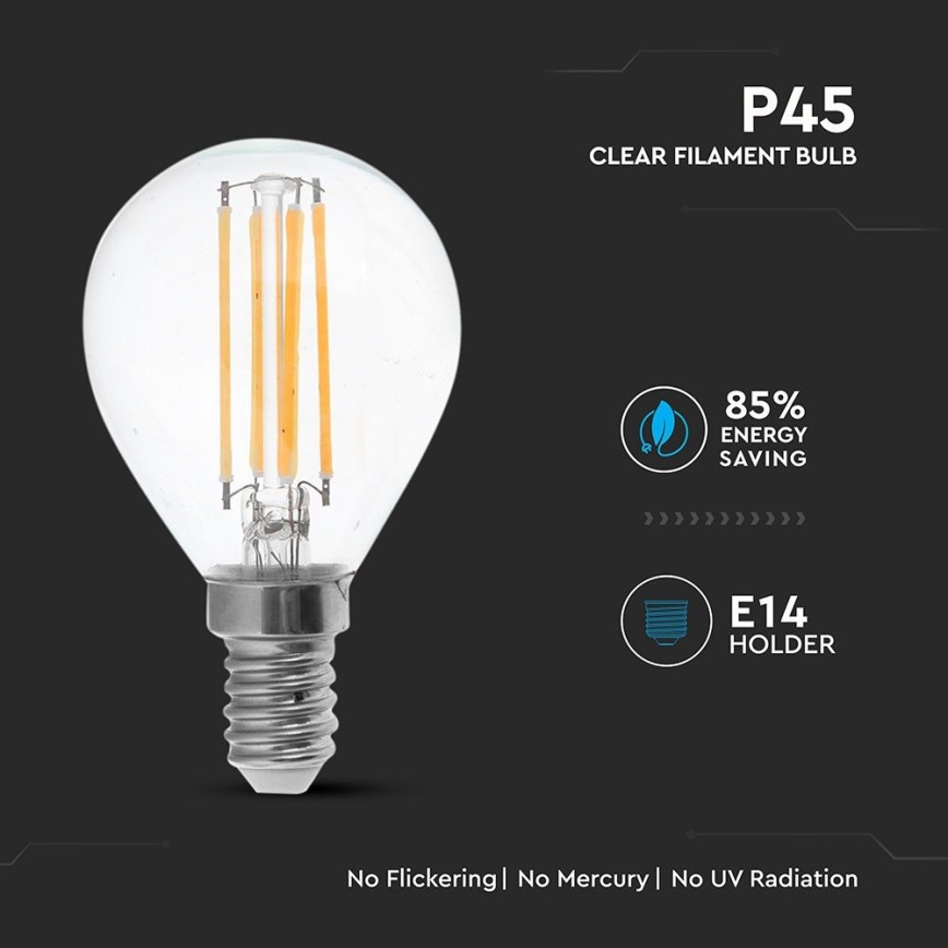 LED Pirn FILAMENT P45 E14/6W/230V 2700K