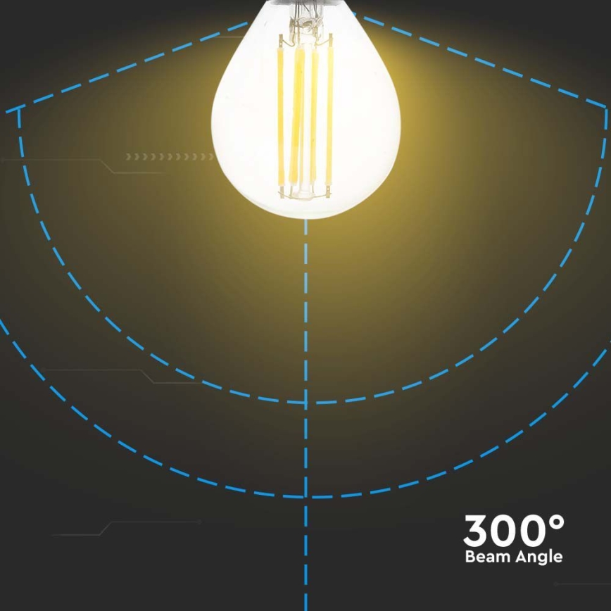LED Pirn FILAMENT P45 E14/6W/230V 6500K