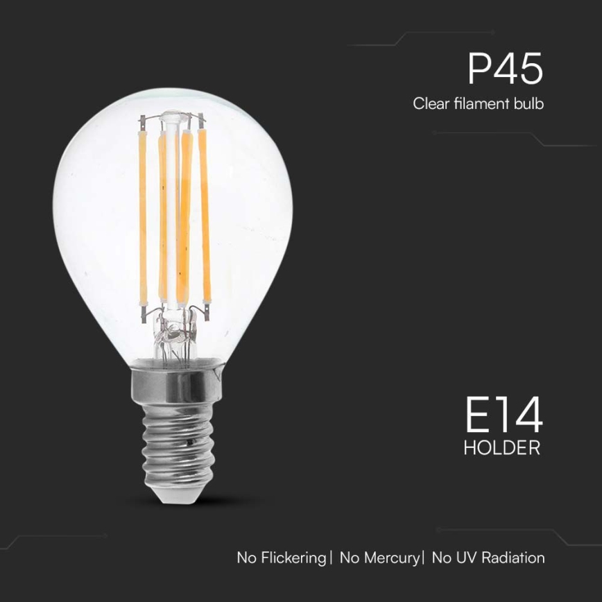LED Pirn FILAMENT P45 E14/6W/230V 6500K