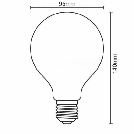 LED Pirn FILAMENT SHAPE G95 E27/4W/230V 1800K kollane