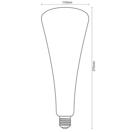 LED Pirn FILAMENT SHAPE T110 E27/5W/230V 1800K lilla