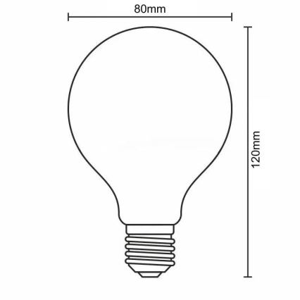 LED Pirn FILAMENT SLIM VINTAGE G80 E27/4,5W/230V 1800K