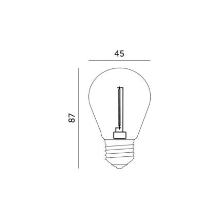 LED Pirn FILAMENT ST45 E27/1W/230V 2700K