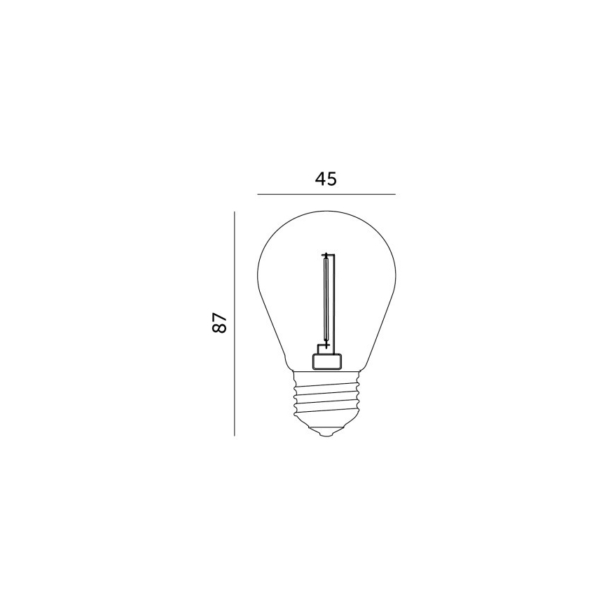 LED Pirn FILAMENT ST45 E27/1W/230V 2700K