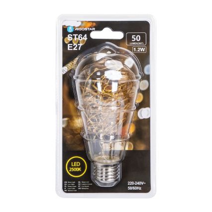 LED Pirn FILAMENT ST64 E27/1,2W/230V 2500K - Aigostar