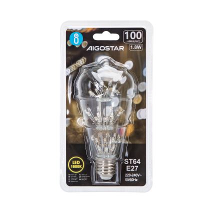 LED Pirn FILAMENT ST64 E27/1,8W/230V 1800K - Aigostar