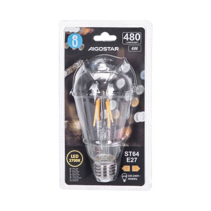 LED Pirn FILAMENT ST64 E27/4W/230V 2700K - Aigostar