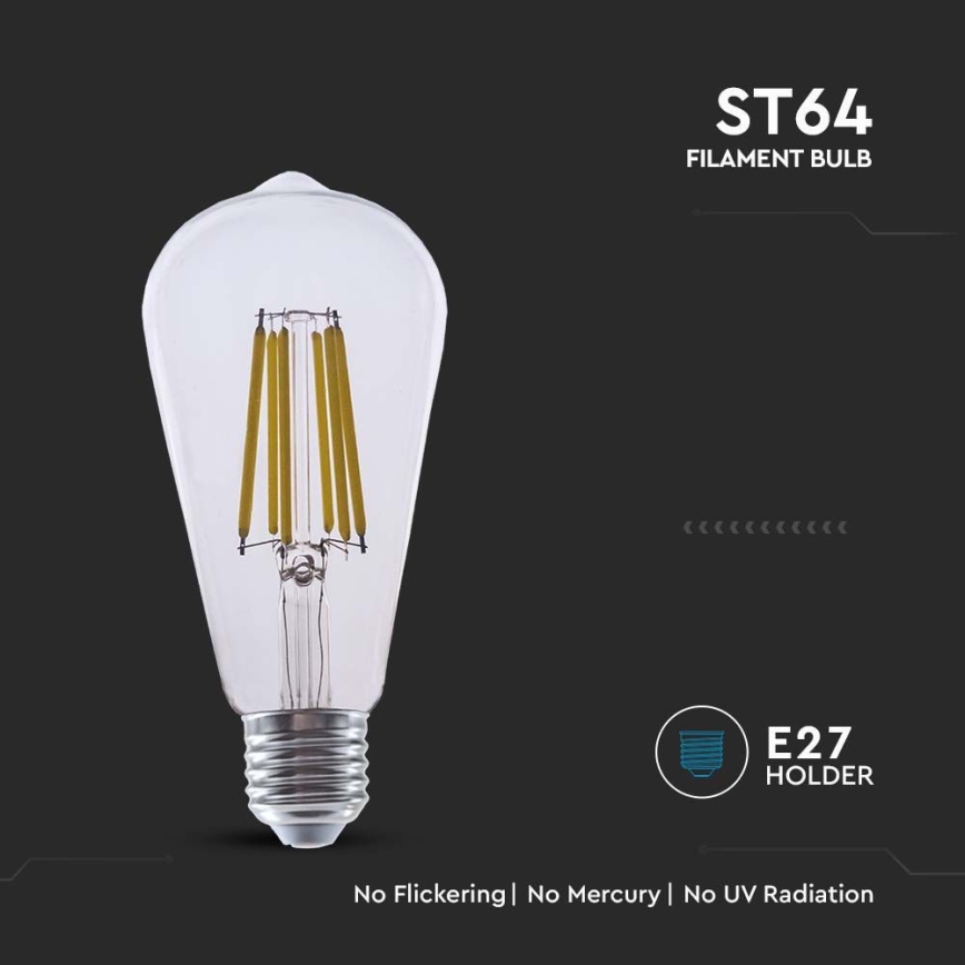 LED Pirn FILAMENT ST64 E27/4W/230V 3000K