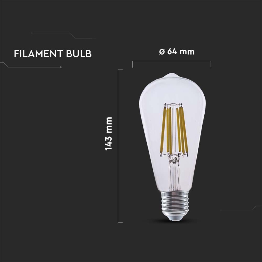 LED Pirn FILAMENT ST64 E27/4W/230V 3000K