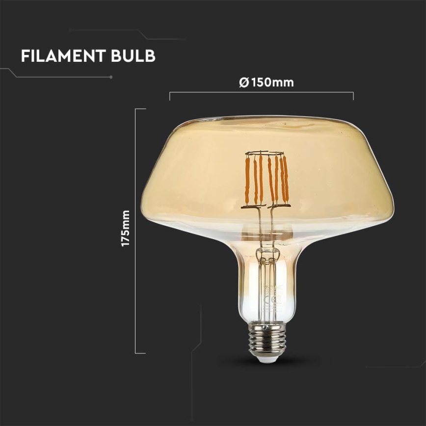 LED Pirn FILAMENT T180 E27/8W/230V 1800K