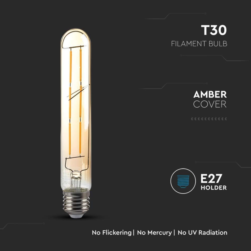 LED Pirn FILAMENT T30 E27/6W/230V 2200K