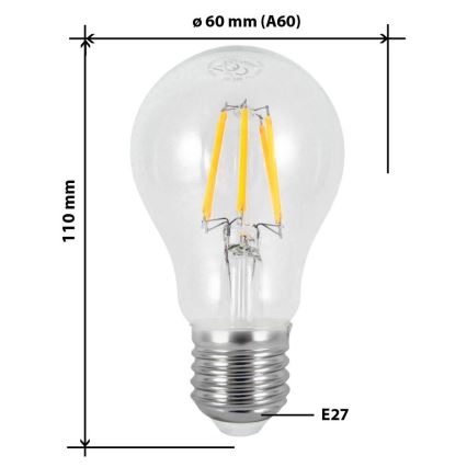 LED Pirn FILAMENT VINTAGE A60 E27/7W/230V 2700K