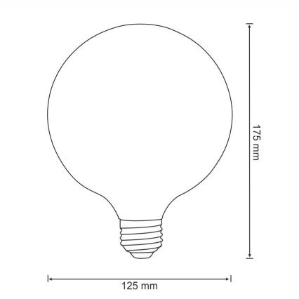 LED Pirn FILAMENT VINTAGE E27/4W/230V 125x180mm 2200K