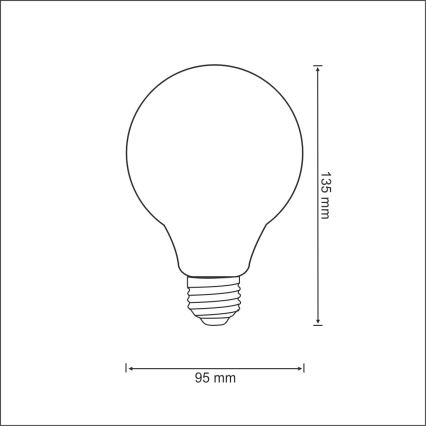 LED Pirn FILAMENT VINTAGE G95 E27/4W/230V 2000K