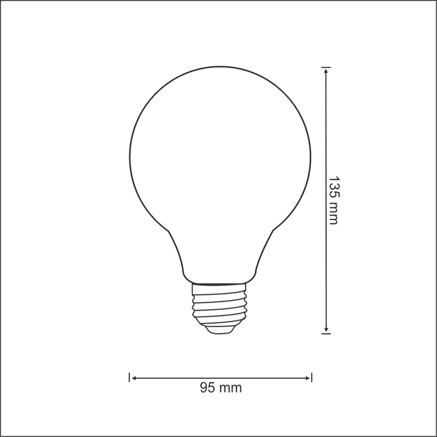 LED Pirn FILAMENT VINTAGE G95 E27/4W/230V 2000K