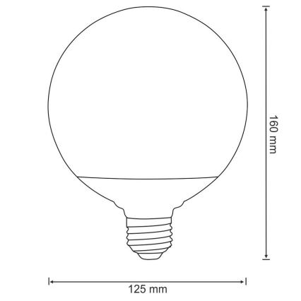 LED Pirn G125 E27/16W/230V 3,000K