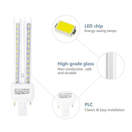 LED Pirn G24D-3/11W/230V 6500K - Aigostar